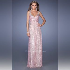 La Femme pink sparkle Barbie dress